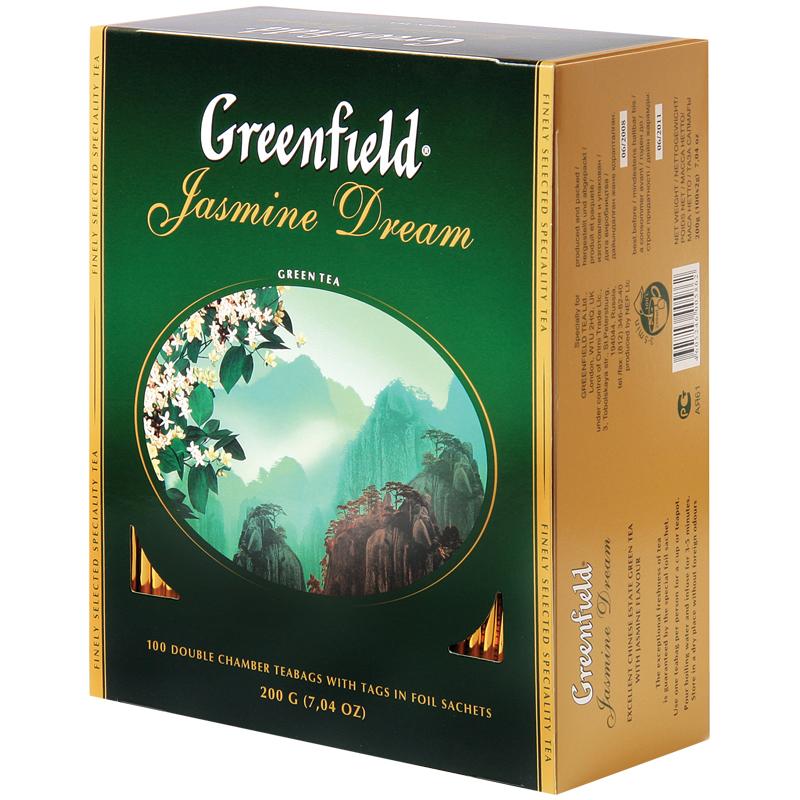 Чай Greenfield "Jasmine Dream", зеленый с жасмином, 100 фольг. Чай Greenfield "Jasmine Dream", зеленый с жасмином, 100 фольг.