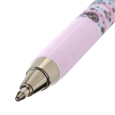 Ручка шариковая ЮНЛАНДИЯ "UNICORN", синяя, SOFT TOUCH покрытие, узел