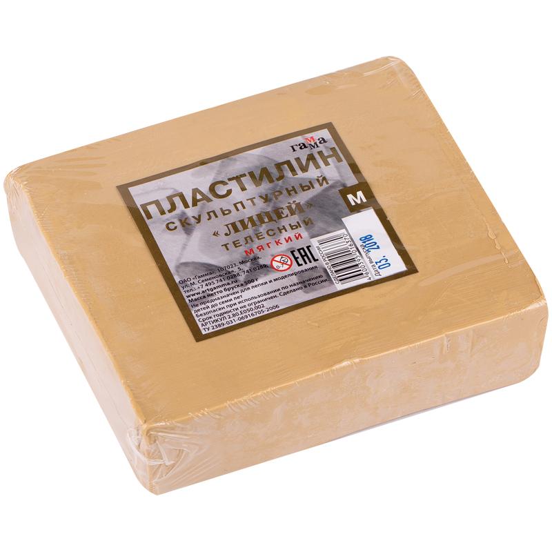 Пластилин скульптурный Гамма "Лицей", телесный, мягкий, 500г Пластилин скульптурный Гамма "Лицей", телесный, мягкий, 500г