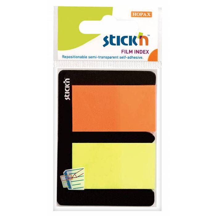 Закладки клейкие Stick`n 45х25 мм 25 шт 2 цв. ассорти неон пластик Закладки клейкие Stick`n 45х25 мм 25 шт 2 цв. ассорти неон пластик