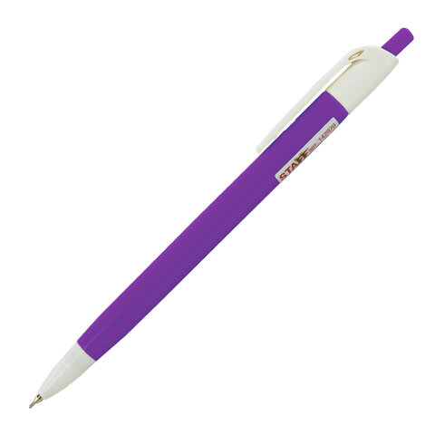 Ручка шариковая масляная автоматическая STAFF "EVERYDAY Color", СИНЯЯ,