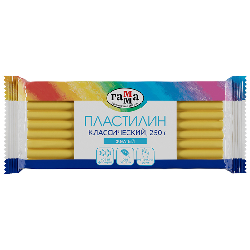 Пластилин Гамма "Классический", желтый, 250г. 270818_03 Пластилин Гамма "Классический", желтый, 250г. 270818_03
