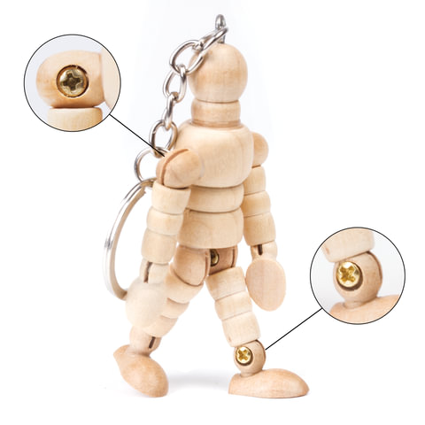Брелок для ключей "Манекен человека" BRAUBERG ART CLASSIC, дерево, Брелок для ключей "Манекен человека" BRAUBERG ART CLASSIC, дерево,