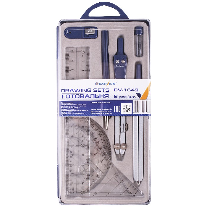 Готовальня 9 предм. "Darvish"