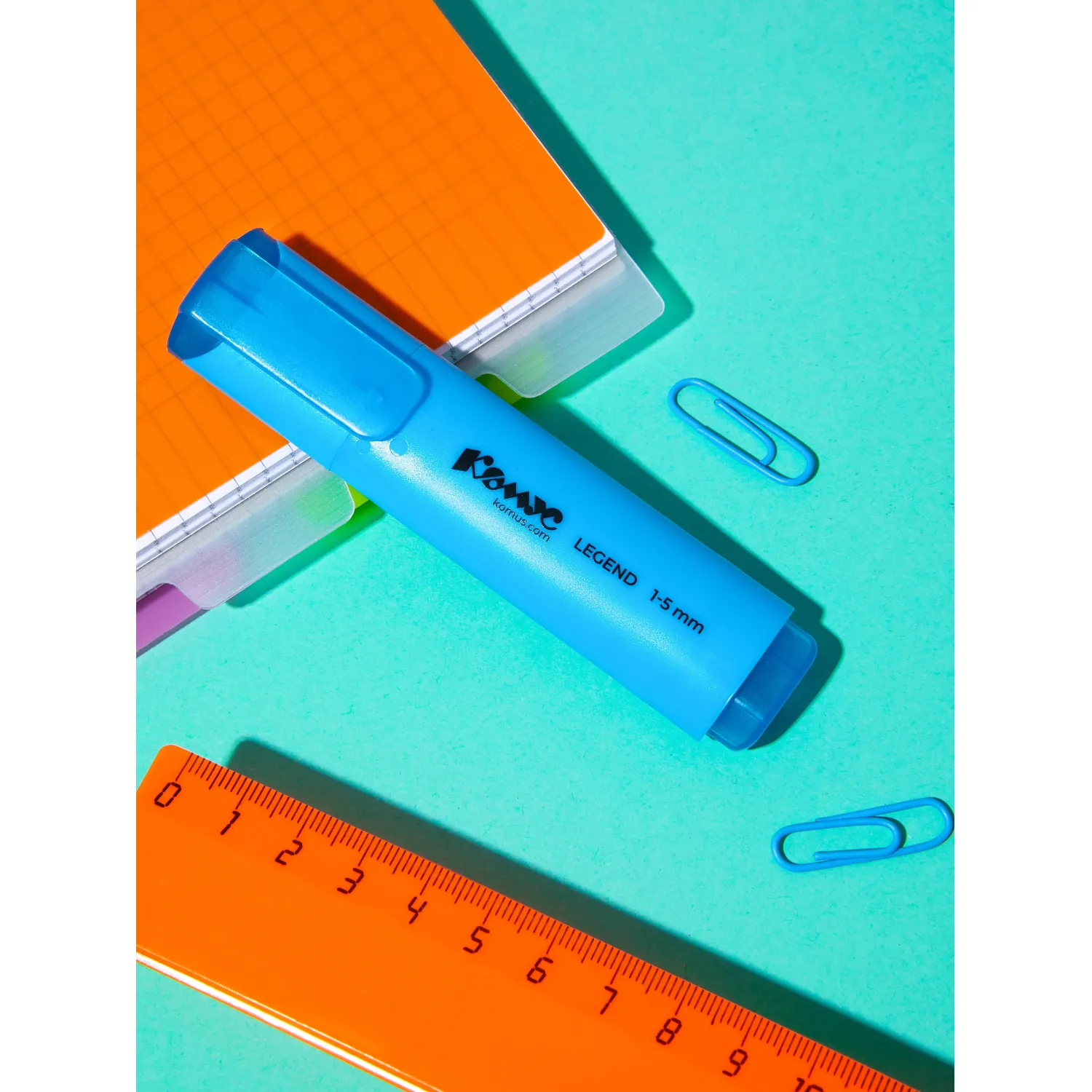 Маркер текстовыделитель КОМУС Legend синий 1-5мм