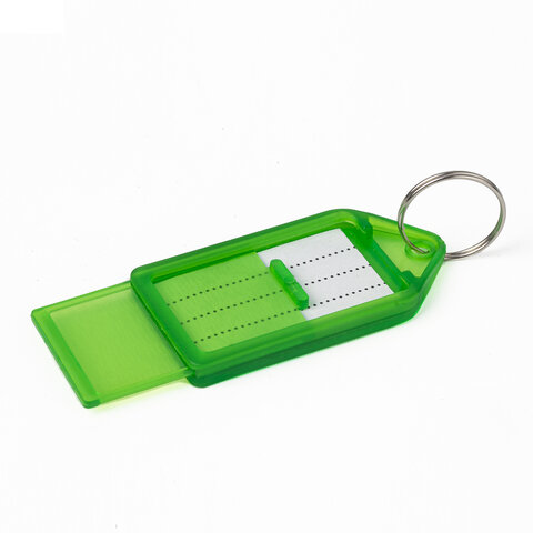 Бирки для ключей КОМПЛЕКТ 20 ШТ., длина 55 мм, инфо-окно 39х22 мм, АССОРТИ,