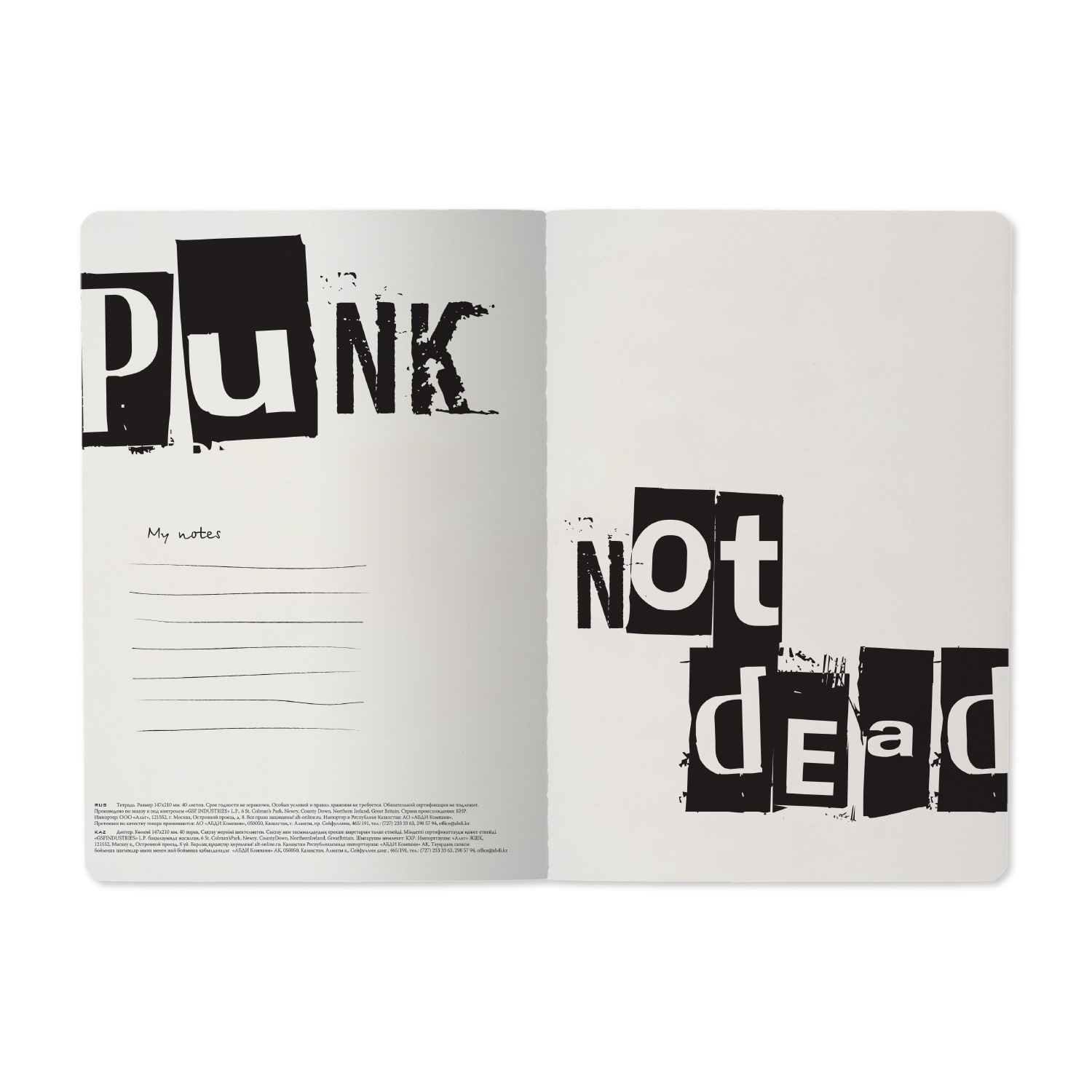 ТЕТРАДЬ А5, Bruno Visconti "PUNK NOTE" 40л. клетка ТЕТРАДЬ А5, Bruno Visconti "PUNK NOTE" 40л. клетка