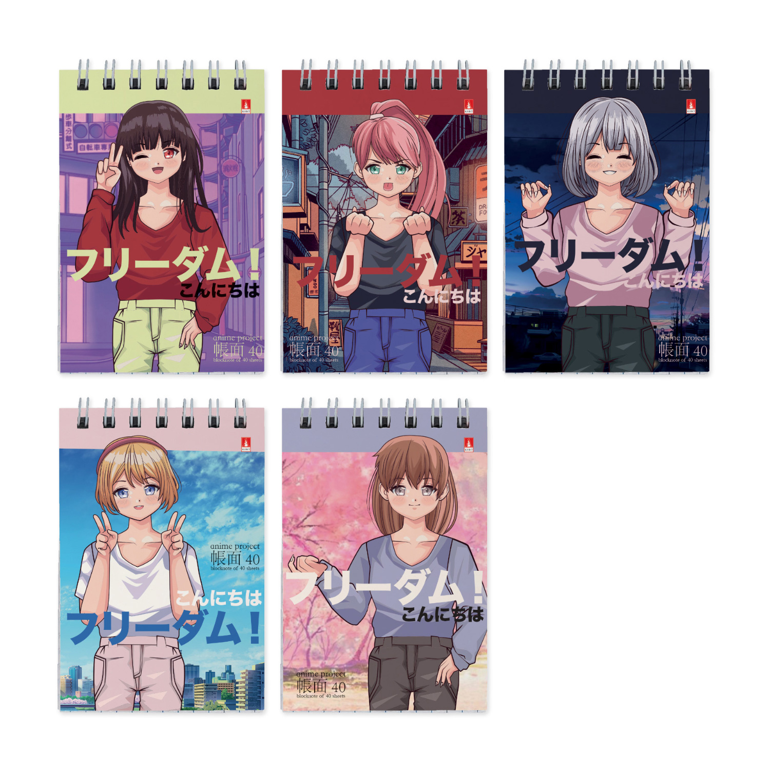 БЛОКНОТ ГР. Ф.А7 40 Л. "ANIME. FREEDOM" 5 ВИДОВ БЛОКНОТ ГР. Ф.А7 40 Л. "ANIME. FREEDOM" 5 ВИДОВ