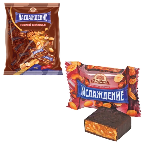 Конфеты шоколадные БАБАЕВСКИЙ "Наслаждение", мягкая карамель с Конфеты шоколадные БАБАЕВСКИЙ "Наслаждение", мягкая карамель с