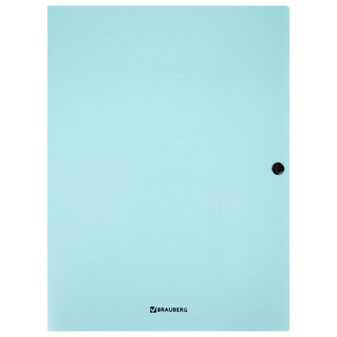 Папка на кнопке пластиковая BRAUBERG "PASTEL", А4, 3 клапана, 600 мкм,
