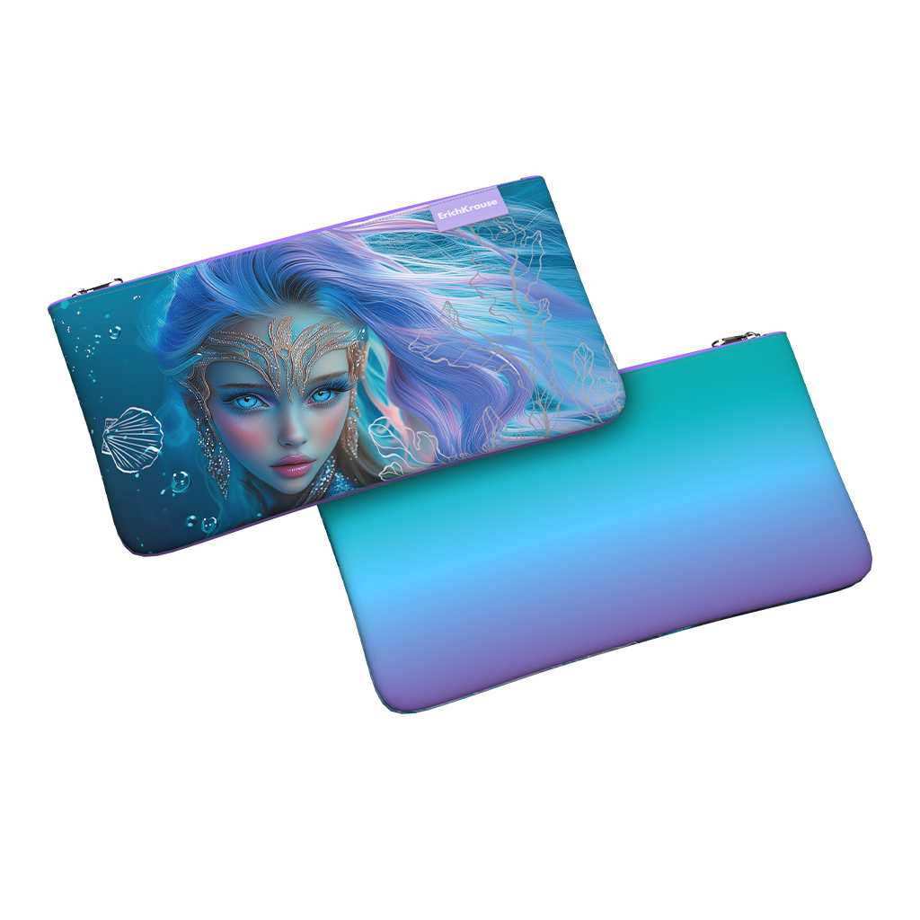 Пенал конверт ErichKrause Light 220x120мм Aquamarine Пенал конверт ErichKrause Light 220x120мм Aquamarine