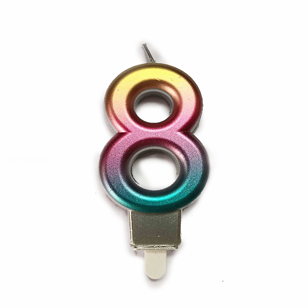 Свеча 7см Цифра Радужная 8 Свеча 7см Цифра Радужная 8