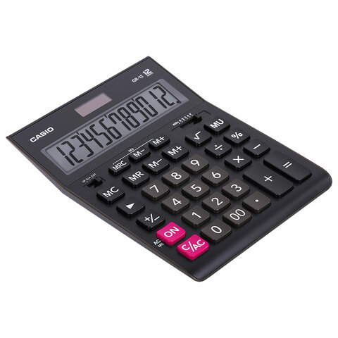 Калькулятор настольный CASIO GR-12-W (209х155 мм), 12 разрядов, двойное питание, Калькулятор настольный CASIO GR-12-W (209х155 мм), 12 разрядов, двойное питание,