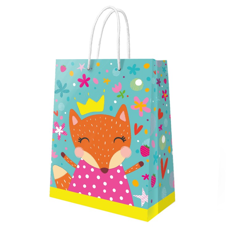 Пакет подарочный большой Лисичка, 250*350*100 мм.