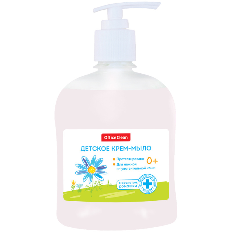 Мыло-крем жидкое OfficeClean "Детское" с ромашкой, антибактериальное, Мыло-крем жидкое OfficeClean "Детское" с ромашкой, антибактериальное,