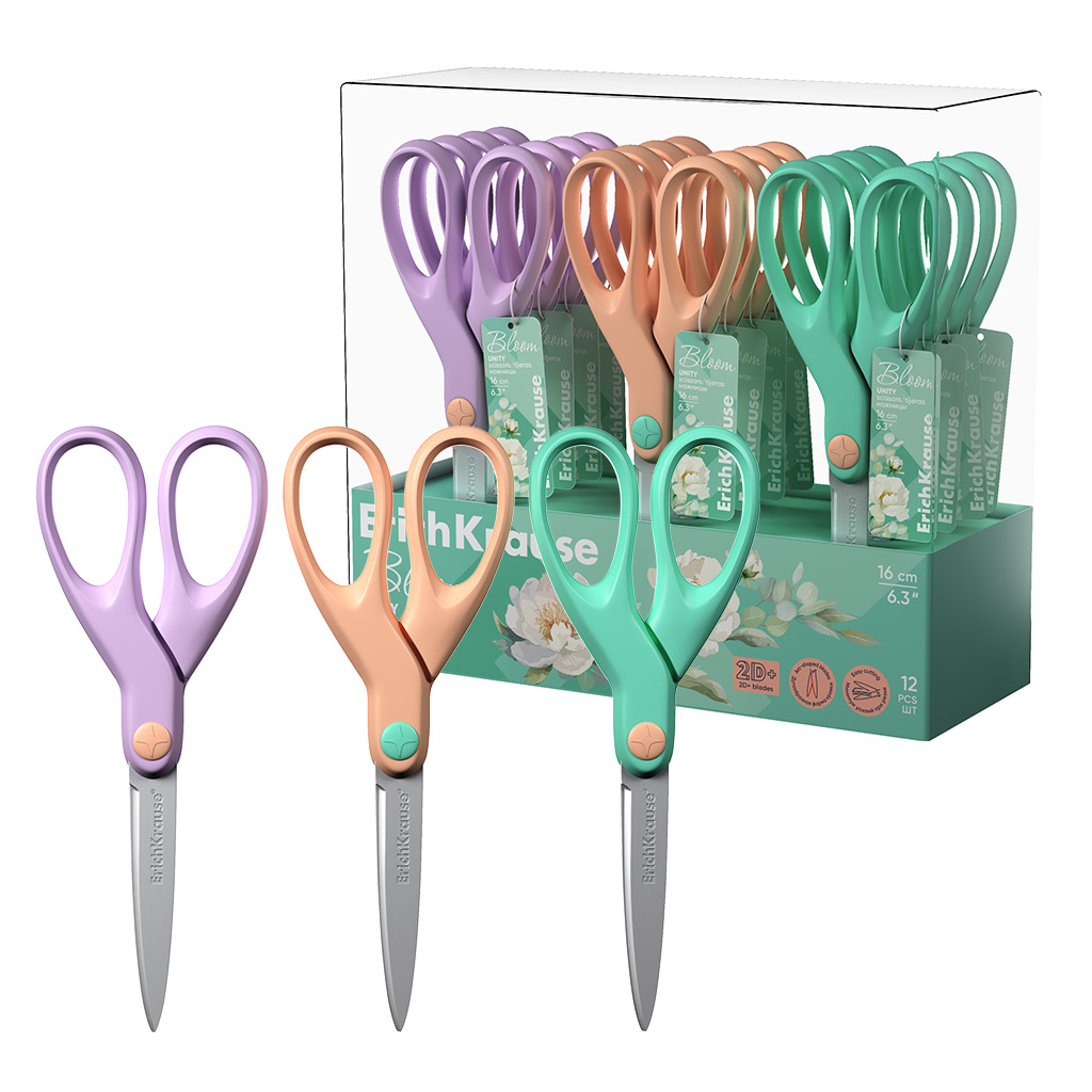 Ножницы ErichKrause Unity Pastel Bloom, 16 см, ассорти Ножницы ErichKrause Unity Pastel Bloom, 16 см, ассорти