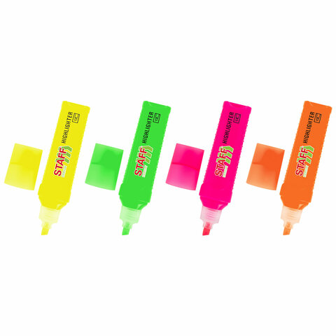 Набор текстовыделителей 4 НЕОНОВЫХ ЦВЕТА, STAFF "EVERYDAY HL-707", Набор текстовыделителей 4 НЕОНОВЫХ ЦВЕТА, STAFF "EVERYDAY HL-707",