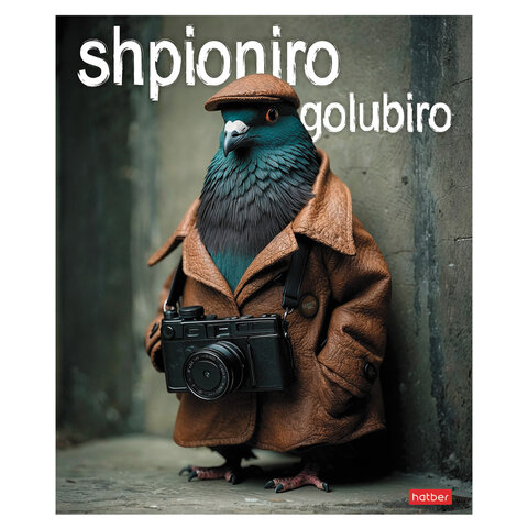 Тетрадь А5 48 л., HATBER, скоба, клетка, обложка картон, Brain rot content (микс