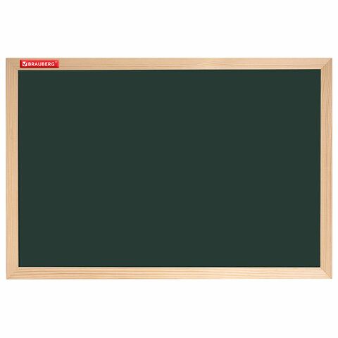 Доска для мела магнитная 30х45 см, зеленая, деревянная рамка, BRAUBERG