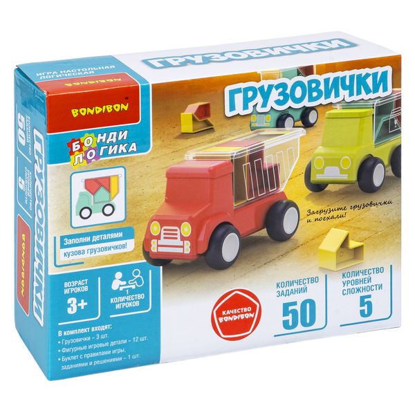 Игра настольная логическая БондиЛогика Bondibon "ГРУЗОВИЧКИ" Игра настольная логическая БондиЛогика Bondibon "ГРУЗОВИЧКИ"