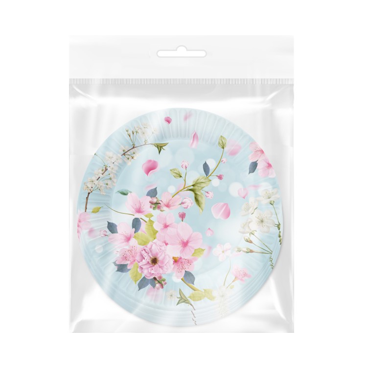 Набор бумажных тарелок Яблоневый цвет, в т/у пленке, 6 штук, d=180 мм. Набор бумажных тарелок Яблоневый цвет, в т/у пленке, 6 штук, d=180 мм.