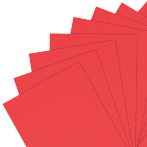 Бумага цветная ПЛОТНАЯ BRAUBERG, А4, 160 г/м2, 250 л., красная, интенсив, для