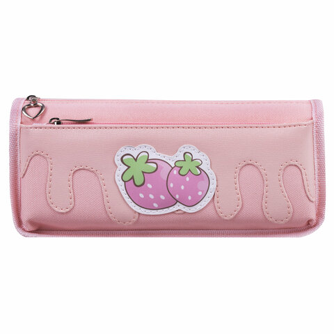 Пенал мягкий ЮНЛАНДИЯ, 2 отделения, полиэстер, "Strawberry shortcake", Пенал мягкий ЮНЛАНДИЯ, 2 отделения, полиэстер, "Strawberry shortcake",