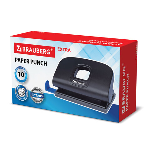 Дырокол BRAUBERG "Super", до 10 листов, черный, 229090 Дырокол BRAUBERG "Super", до 10 листов, черный, 229090