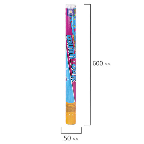 Хлопушка пневматическая 60 см "XXL ЗВЕЗДЫ", фольга, ассорти, ЗОЛОТАЯ