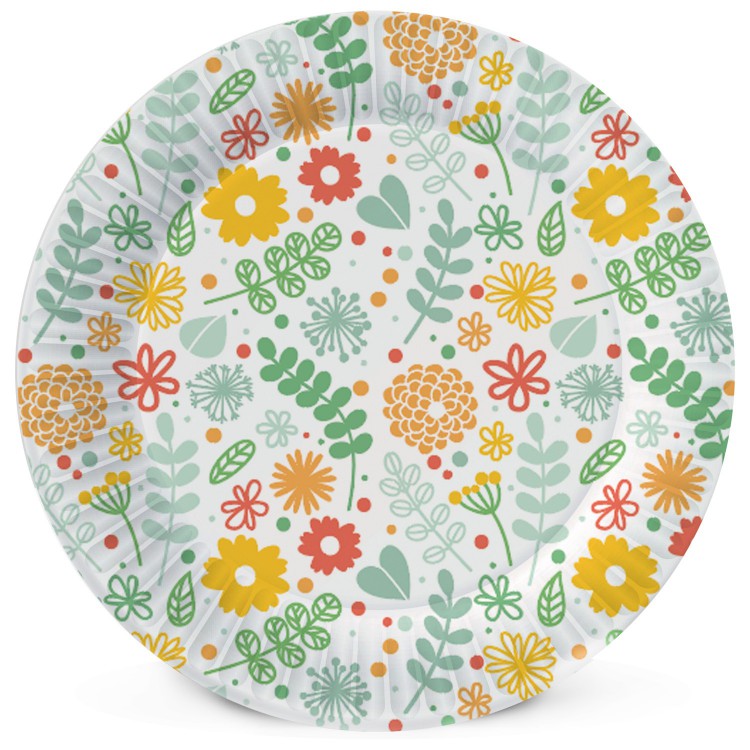 Набор бумажных тарелок Желтые цветы, 6 шт d=230 мм Набор бумажных тарелок Желтые цветы, 6 шт d=230 мм