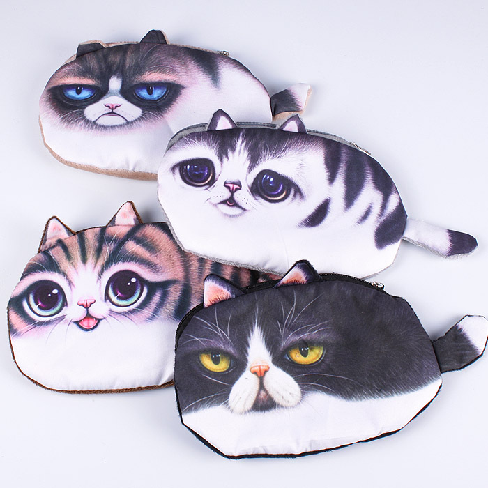 Пенал "Darvish" текстиль Котик ассорти