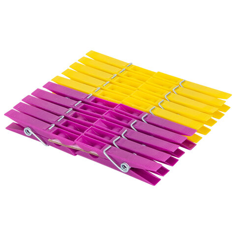 Прищепки бельевые 7 см, КОМПЛЕКТ 20 штук, пластик, ассорти, PRIMILA (ПРИМИЛА)