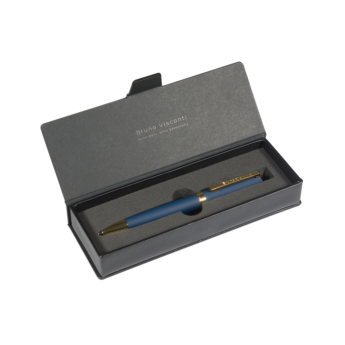 РУЧКА "MILANO" В ФУТЛЯРЕ ИЗ ЭКОКОЖИ 1.0 ММ, СИНЯЯ (корпус синий,