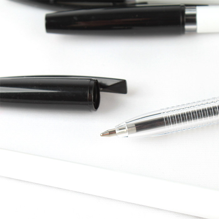 Ручка шариковая черная "Darvish" корпус белый