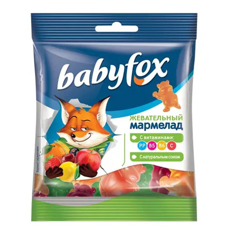 Мармелад жевательный в форме бегемотиков 70 г, BABYFOX, ВМ367 Мармелад жевательный в форме бегемотиков 70 г, BABYFOX, ВМ367