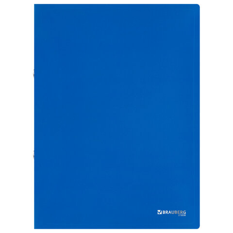 Папка на 2 кольцах А4 BRAUBERG UNIVERSAL, 25 мм, синяя, до 170 листов, 0,5 мм,