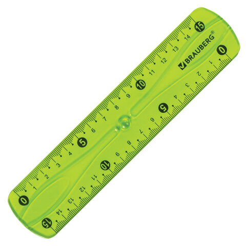 Линейка 15 см гибкая BRAUBERG "FLEX", пластиковая, ассорти, Линейка 15 см гибкая BRAUBERG "FLEX", пластиковая, ассорти,