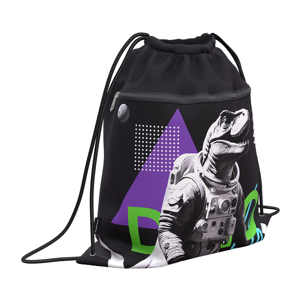 Мешок для обуви ErichKrause с карманом на молнии 500x410мм Dino Hobby Мешок для обуви ErichKrause с карманом на молнии 500x410мм Dino Hobby