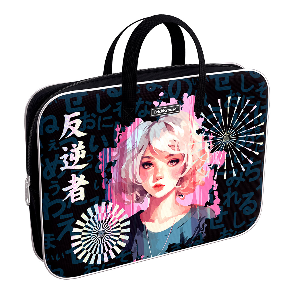 Папка текстильная на молнии ErichKrause с ручками Tokyo Date, A4+ Папка текстильная на молнии ErichKrause с ручками Tokyo Date, A4+