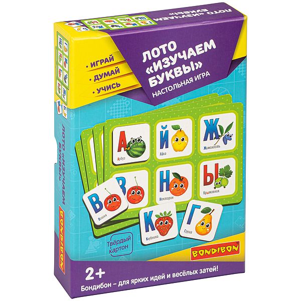 Настольная игра ЛОТО "ИЗУЧАЕМ БУКВЫ" Играй Думай Учись Bondibon Настольная игра ЛОТО "ИЗУЧАЕМ БУКВЫ" Играй Думай Учись Bondibon