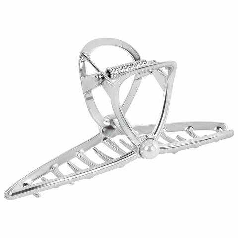 Краб для волос 11 см, с жемчужинкой, серебристый, MONTE VITA (МОНТЕ ВИТА),