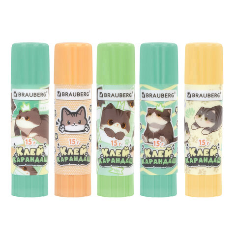 Клей-карандаш 15 г, кросс-серия "МИЛЫЕ КОТЫ", ассорти, BRAUBERG, Клей-карандаш 15 г, кросс-серия "МИЛЫЕ КОТЫ", ассорти, BRAUBERG,