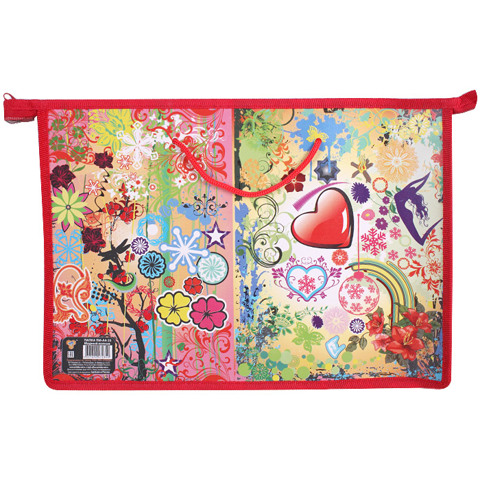 Папка детская с ручками А4 пласт. с рисунком на молнии Модный коллаж Папка детская с ручками А4 пласт. с рисунком на молнии Модный коллаж