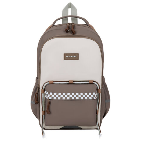 Рюкзак BRAUBERG STYLE, 2 отделения, 4 кармана, "Brown checks", Рюкзак BRAUBERG STYLE, 2 отделения, 4 кармана, "Brown checks",