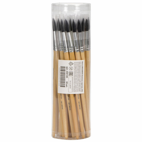 Кисть BRAUBERG, беличья, круглая, № 6, 200183