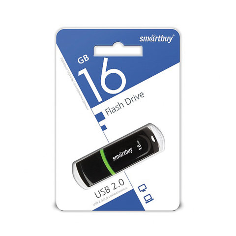 Флэш-диск 16 GB, SMARTBUY Paean, USB 2.0, черный, SB16GBPN-K Флэш-диск 16 GB, SMARTBUY Paean, USB 2.0, черный, SB16GBPN-K