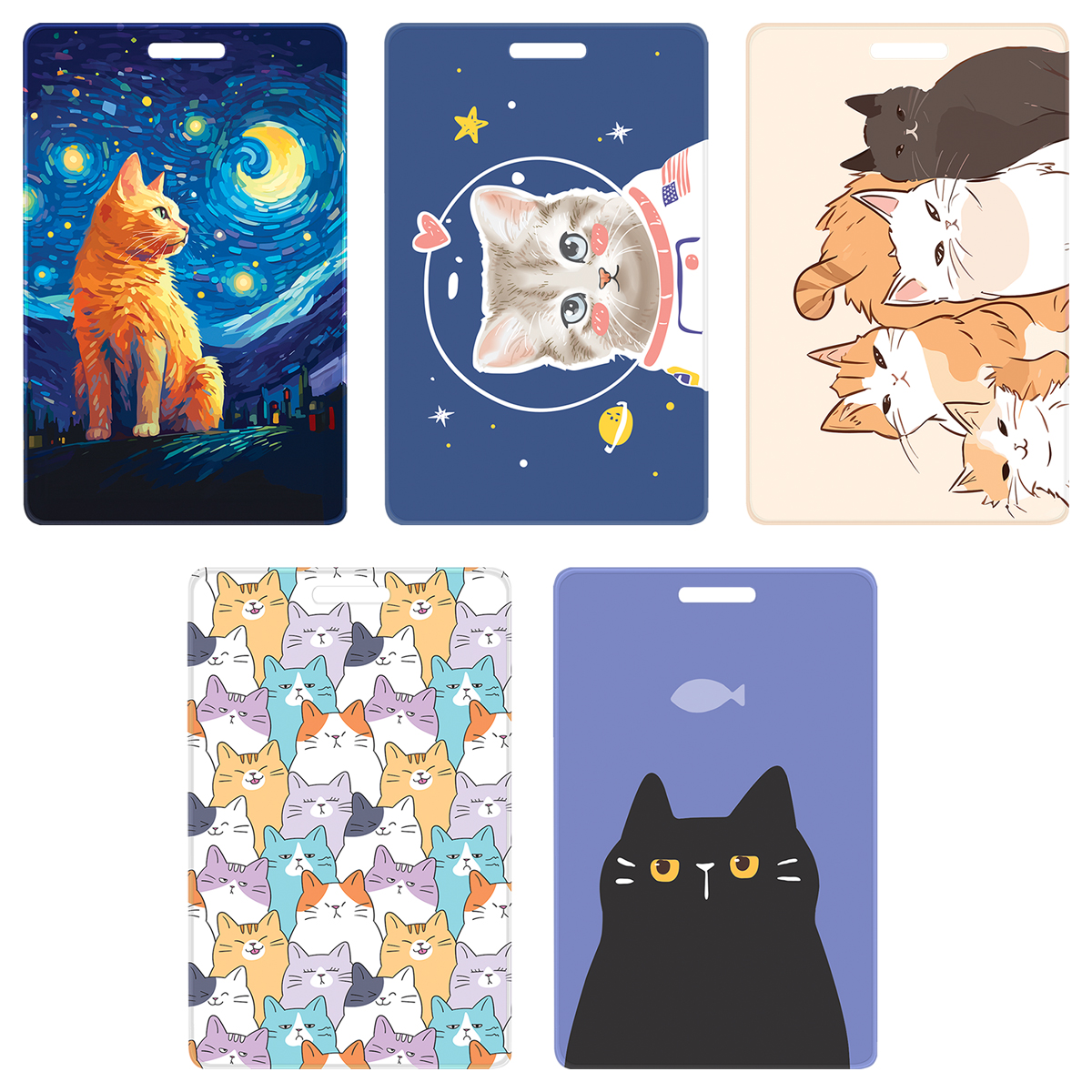 Обложка-карман для карт и пропусков OfficeSpace "Котики", 95*65мм, Обложка-карман для карт и пропусков OfficeSpace "Котики", 95*65мм,