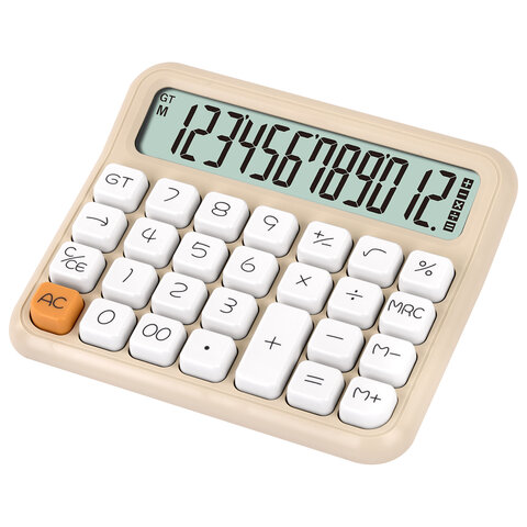 Калькулятор настольный BRAUBERG KW-1000-BG (152x132 мм), 3D-кнопки, 12 разрядов,