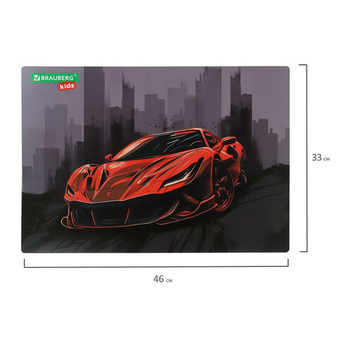 Настольное покрытие BRAUBERG KIDS, А3+, пластик, 46x33 см, "Red car", Настольное покрытие BRAUBERG KIDS, А3+, пластик, 46x33 см, "Red car",