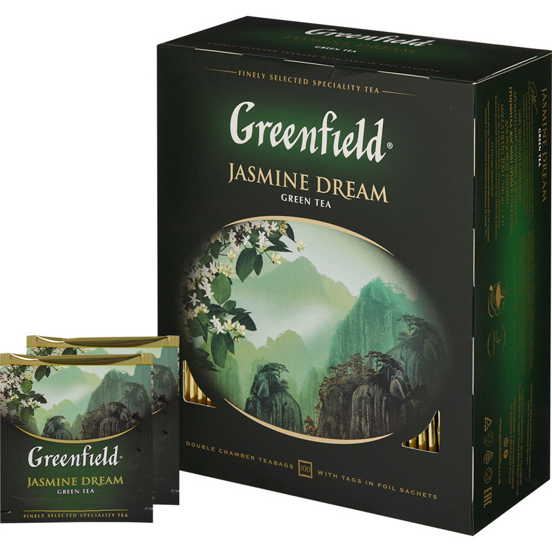 Чай Greenfield Jasmin Dream зеленый,100пак/уп 0586-09 Чай Greenfield Jasmin Dream зеленый,100пак/уп 0586-09